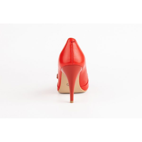 Red leather pumps MD003