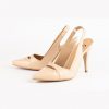 Beige slingback heels MD004