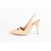 Beige slingback heels MD004