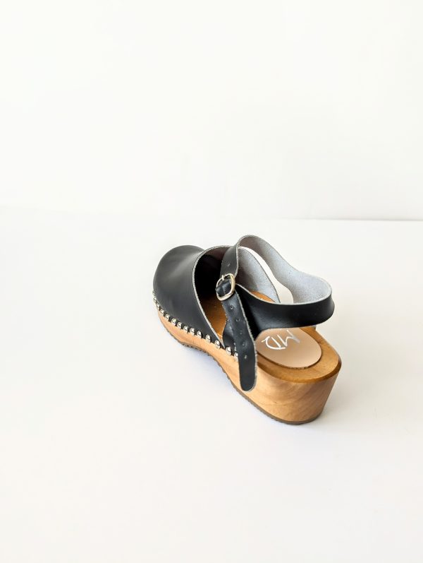 Petite wooden clog sandals