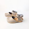 Leather clog sandals